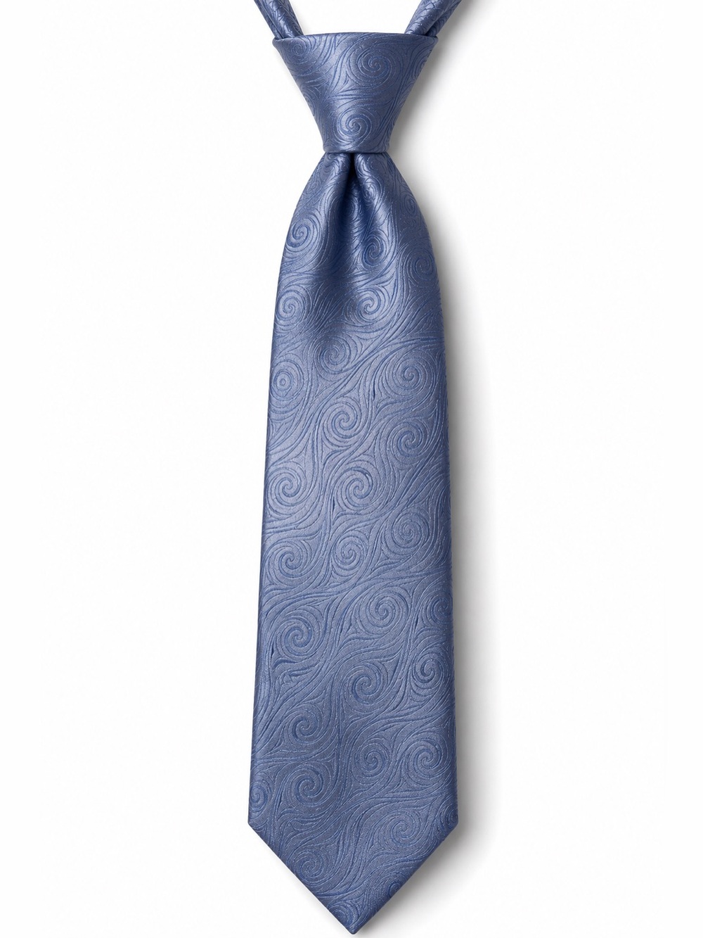 100% Silk Enro Platinum Men's Textured Light Blue Swirl Tie (Tall/Long)